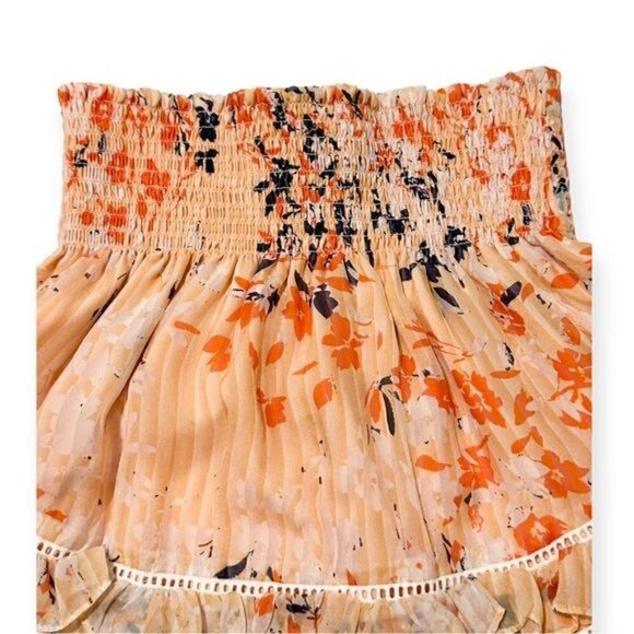 New with tag  Ramy Brook Dixie Smocked Ruffle Silk Mini Skirt, Floral, Size S - Picture 5 of 11